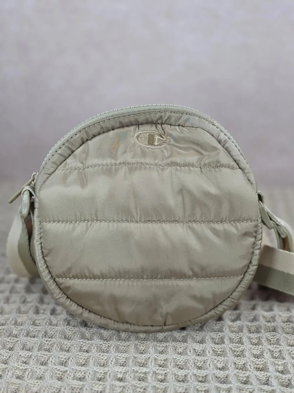 Champion Round Padded Crossbody Bag Khaki – Brand New With Tags